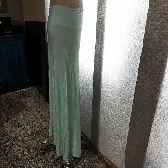 Enough About Me Maxi Skirt Mint Green Stretch Boho Size Large - Picture 9 of 11